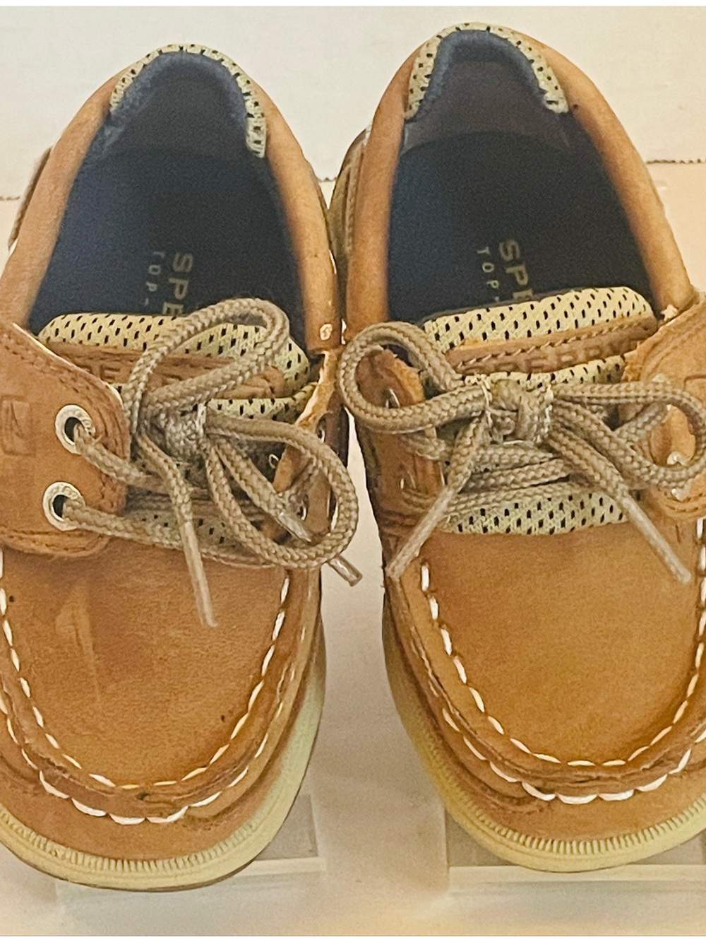 Sperry Top-Sider Lanyard Tan Leather Upper Boat Shoes Size 5 M Toddler CB48948A